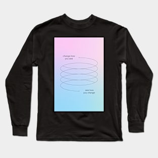 Positive Quote Aura Gradient Aesthetic Long Sleeve T-Shirt